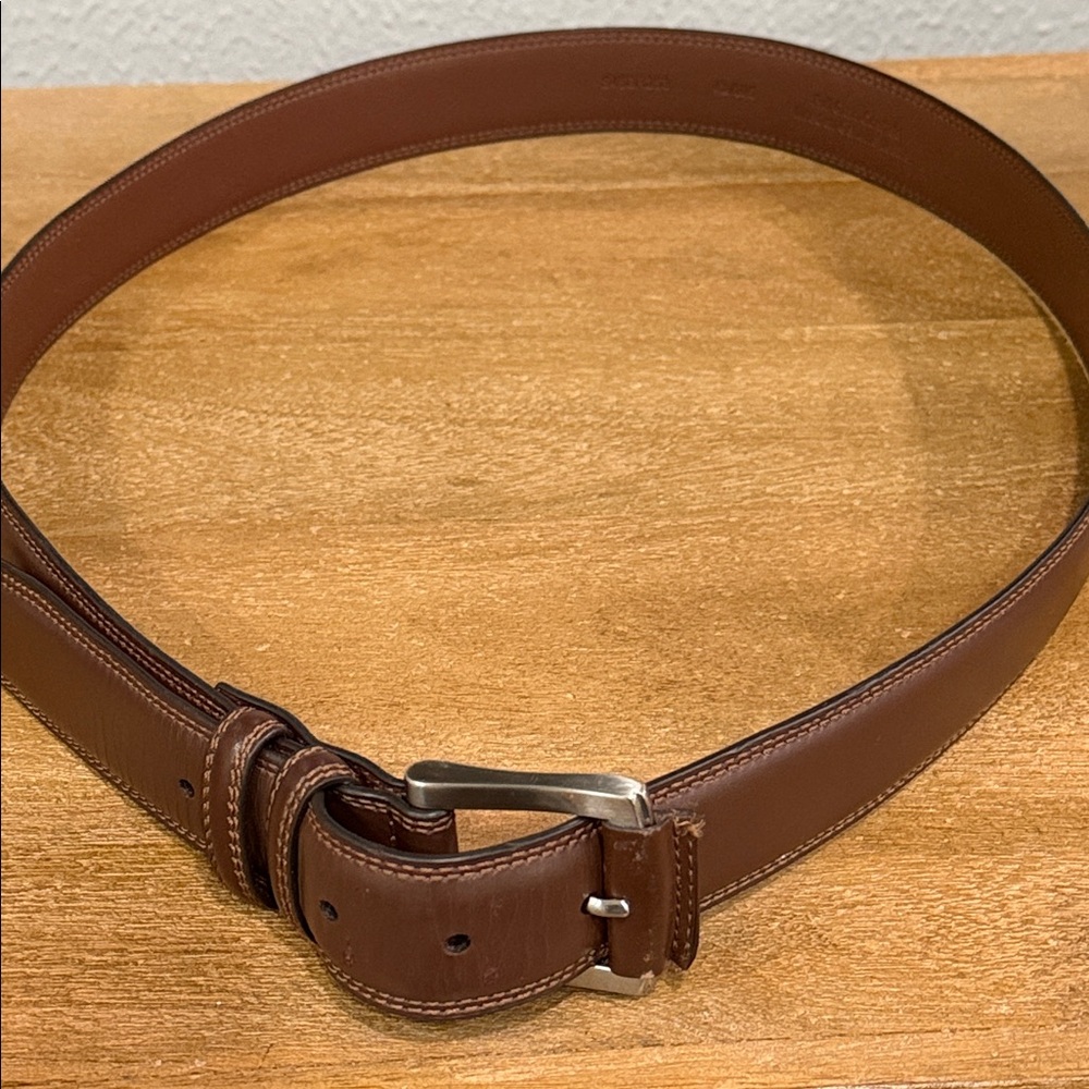 Roundtree & Yorke men belt Full Cowhide Lined Genuine Leather 42/105 model Brown
